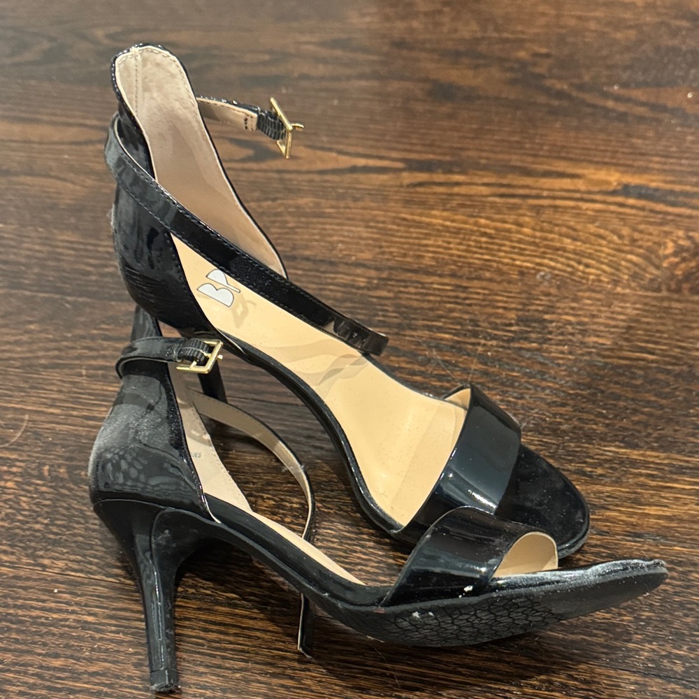 BP Black Patent Strappy Heels